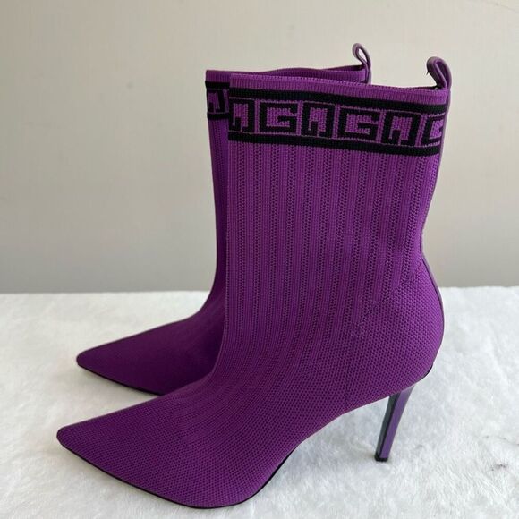 Guess Dallyce Logo Purple Sock Booties 6.5 Women - Picture 3 of 9